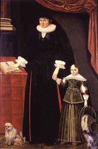 Retrato de una dama y un niño joven, quizás Anne Bonham y su hijo Hugh