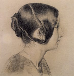 Perfil de retrato de una joven, c.1840