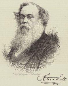Retrato y Autógrafo de Sir Titus Salt de English School