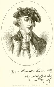 Retrato y autógrafo del General Gates