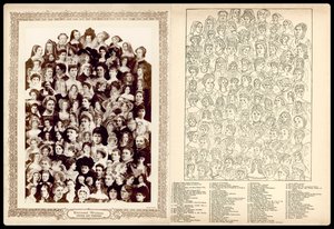 Montaje de retratos, c 1910: Mujeres eminentes, literarias e históricas (litografía)