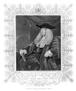 Retrato de Charles Pratt, 1er Conde Camden, grabado por H. Robinson
