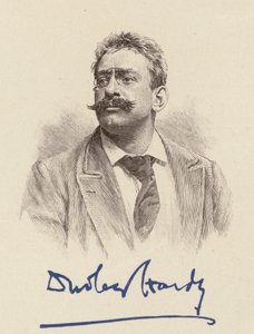 Retrato de Dudley Hardy, caricaturista (litografía en color) de English School