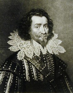 Retrato de George Villiers, 1er Duque de Buckingham (1592-1628) grabado por Richard Earlom (1743-1822) y Charles Turner (c.1773-1857) de Personajes Ilustres en la Historia Británica (mezzotinta)
