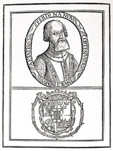 Retrato de Hernado Cortés (1485-1547) y sus armas, de 