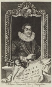 Retrato de Jacobo I de Gran Bretaña e Irlanda de English School