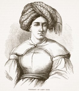 Retrato de Lady Sale, ilustración de la Historia Ilustrada de Inglaterra de Cassell de English School