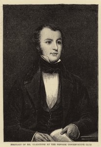 Retrato del Sr. Gladstone en el Newark Conservative Club de English School