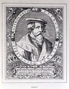 Retrato de Petrus Apianus (1501-52) de La narrativa y la historia crítica de América, editada por Justin Winsor, Londres, 1886