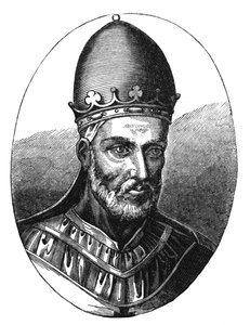 Retrato del Papa Honorio III, ilustración de 