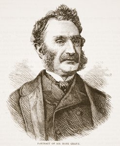 Retrato de Sir Hope Grant, ilustración de Cassells Illustrated History of England de English School