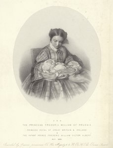 Retrato de Victoria, Princesa Real, con su hijo, Frederick William Victor Albert de English School