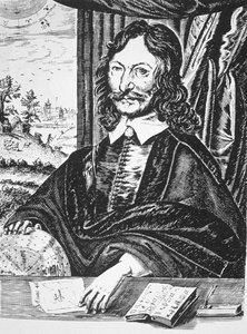 Retrato de William Lilly (1602-81), de su Christian Astrology, Londres 1647, ilustrado en Historia de la Magia, publicado a finales del siglo XIX de English School