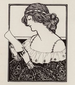 Retrato de una mujer leyendo una carta (lito) de English School