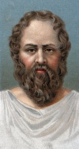 Retrato del filósofo griego Sócrates (469-399 a.C.) Sócrates - De la serie “Líderes de Hombres” - Cromolitografía - Escuela Inglesa, siglo XX de English School