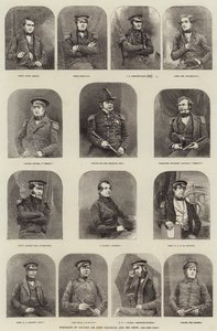 Retratos del Capitán Sir John Franklin y su tripulación de English School