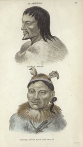 Retratos de un indio Cobre y un indio de las Montañas Rocosas