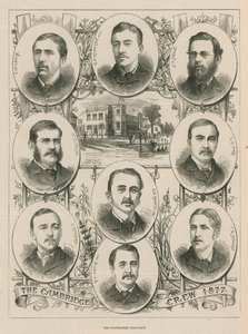 Retratos de la tripulación de Cambridge de 1877 de English School