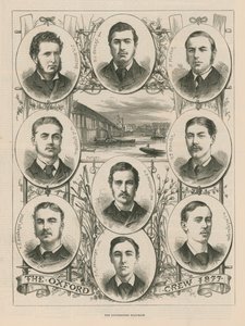 Retratos de la tripulación de Oxford de 1877 de English School