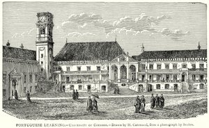 Aprendizaje del portugués. - Universidad de Coimbre (grabado)