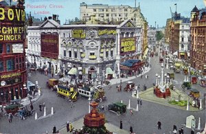 Tarjeta postal que representa Piccadilly Circus c.1928 de English School