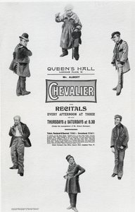 Póster anunciando el Recital de Albert Chevalier en el Queen