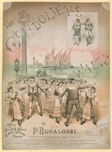 Póster para The Gondoliers Waltz de P Bucalossi sobre aires de la ópera de W S Gilbert y Arthur Sullivan