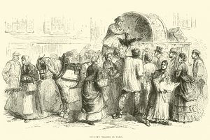 Vendedores de aves de corral en París, octubre de 1870 de English School