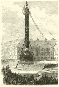 Preparativos para destruir la columna de Napoleón, abril 1871