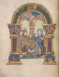 Presentación en el Templo, Add. 49598, f.34v, de la Bendición de San Aethelwold, 971-984 (vitela)