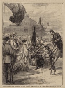 Presentación de nuevos colores al 106º Regimiento en Parkhurst por SAR la Princesa Imperial de Alemania de English School