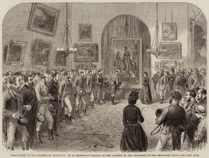 Presentación a la Condesa de Yarborough de un retrato ecuestre de Su Señoría por los caballeros de la caza de Brocklesby
