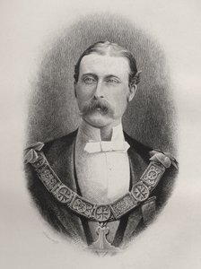 Príncipe Arturo William Patrick, Duque de Connaught y Strathearn, grabado por C. Laurie, de 