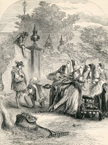 El príncipe Carlos sorprendiendo a la infanta en el huerto, siglo XIX de English School
