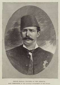 Príncipe Hassan, Hermano del Jedive, Alto Comisionado del Gobierno Egipcio en el Sudán (grabado) de English School