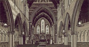 Iglesia de Privett, interior (litografía) de English School