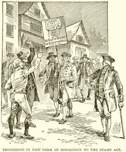 Procesión en Nueva York en Oposición a la Ley del Timbre de English School