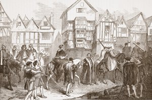 Procesión de Wolsey al Salón de Westminster, ilustración de La Historia del Protestantismo de James Aitken Wylie (1808-1890), pub. 1878 de English School