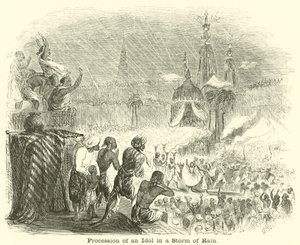 Procesión de un ídolo en una tormenta de lluvia de English School