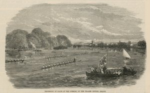 Procesión de botes en la inauguración de la temporada de remo del Támesis de English School