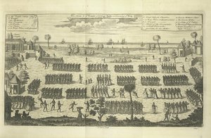 Procesión al Templo de la Gran Serpiente en la coronación del Rey, ilustración de 