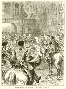 Proclamación de Jorge I en Temple Bar, 1714 de English School