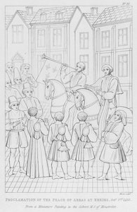 Proclamación de la Paz de Arras en Reims, 2 de octubre de 1435 (grabado) de English School