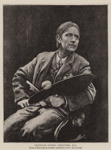 Profesor Hubert Herkomer, RA (litografía) de English School