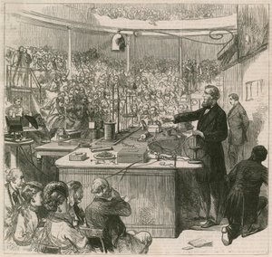 El profesor Tyndall dando una conferencia en la Royal Institution, 1870 de English School