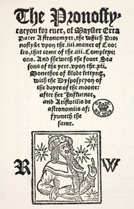 Prognosticación para siempre por Erra Pater, impreso por R. Wyer de English School
