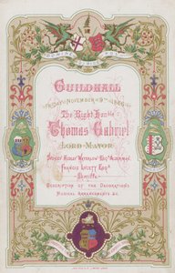 Programa para el banquete en el Guildhall, Londres, el 9 de noviembre de 1866 de English School