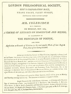 Programa de las Conferencias de Coleridge de 1808
