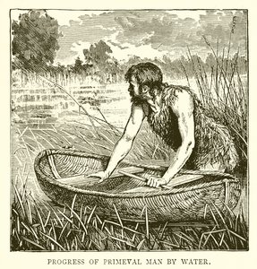 Progreso del hombre primitivo por agua de English School