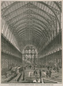 Progreso en el edificio de la Exposición Internacional; Parte de la Nave de English School
